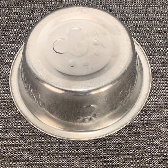 ASPCA Stainless Steel Dog Bowl - feeder paw print embossed pet cat - Picture 3 of 6